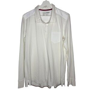 5.11 Tactical Womens Enyo Long Sleeve Polo Shirt Two Tone White XL